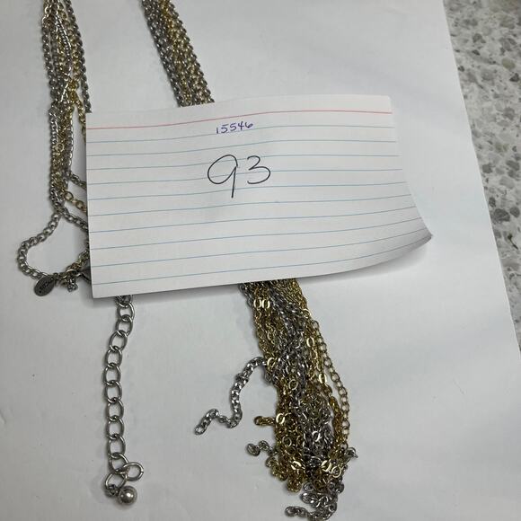 Chico's gold tone necklace long mixed metals silver gold costume jewelry trendy - Picture 10 of 10